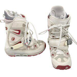 NEW! BURTON FREESTYLE SI STEP IN SNOWBOARD BOOTS!  WOMENS 8  WHITE CREME RED